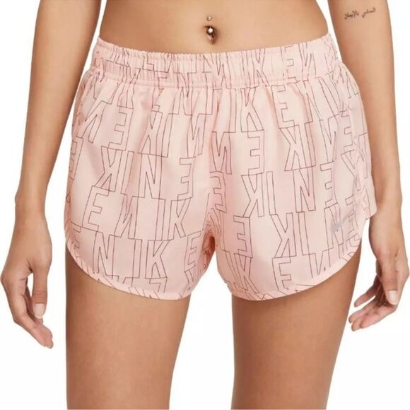 Nike Run Division Tempo pink Spellout Shorts - Picture 1 of 5